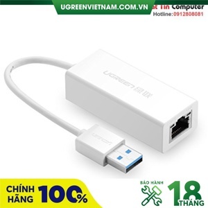 Cáp USB to Lan 2.0 cho Macbook, pc, laptop Ugreen 20253 - hỗ trợ Ethernet 10/100 Mbps