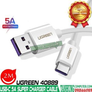 Cáp USB Type C 5A Super Charger Dài 2M Ugreen 40889