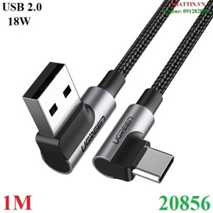 Cáp usb type C ra A Ugreen 20856 1M 2 đầu bẻ góc 90 độ