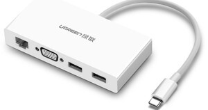 Cáp USB Type-C sang VGA, Lan 10/100Mbps, Hub USB 3.0 Ugreen UG-40378