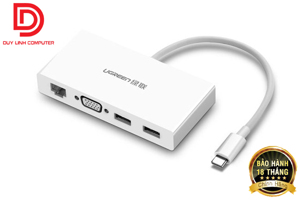 Cáp USB Type-C sang VGA, Lan 10/100Mbps, Hub USB 3.0 Ugreen UG-40378