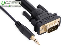 Cáp VGA 5M hỗ trợ audio 3.5mm chính hãng Ugreen UG 11628