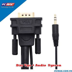 Cáp VGA 5M hỗ trợ audio 3.5mm chính hãng Ugreen UG 11628