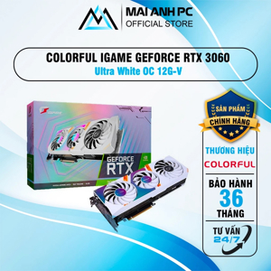 Card đồ họa - VGA Card Colorful iGame GeForce RTX 3060 Ultra W OC 12G-V