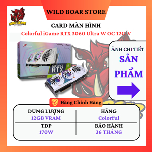 Card đồ họa - VGA Card Colorful iGame GeForce RTX 3060 Ultra W OC 12G-V