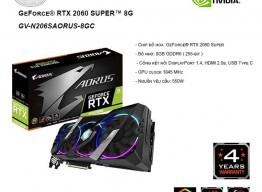 Card đồ họa - VGA Card GIGABYTE GeForce  RTX 2060 SUPER 8G - N206SAORUS-8GC