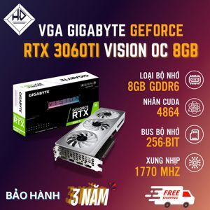 Card đồ họa - VGA Card Gigabyte GeForce RTX 3060 Ti Vision OC (GV-N306TVISION OC-8GD)