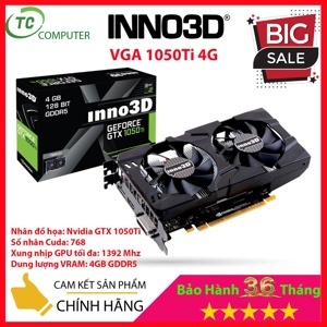 Card đồ họa - VGA Card Inno3D GeForce GTX 1050 Ti Twin X2 4Gb GDDR5