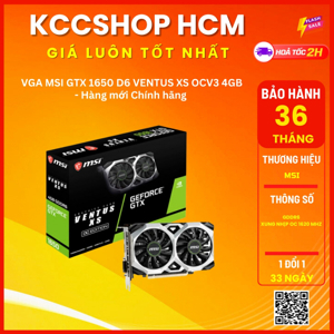 Card đồ họa - VGA Card MSI GTX 1650 Ventus XS 4G OC GDDR6