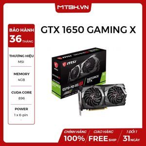 Card đồ họa - VGA Card MSI GTX 1650 Gaming X 4G GDDR5