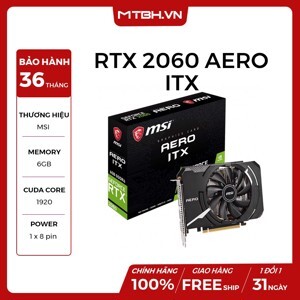 Card đồ họa - VGA Card MSI RTX 2060 Aero ITX 6G