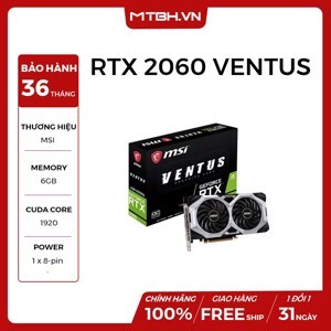 Card đồ họa - VGA Card MSI RTX 2060 VENTUS XS 6G OCV1