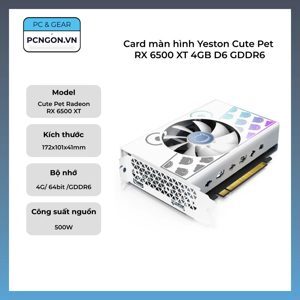 Card đồ họa - VGA Card Yeston RX 6500 XT 4GD6 CUTE PET