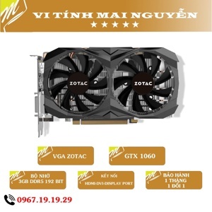 Card đồ họa - VGA Card Zotac GTX 1060 3GB DDR5