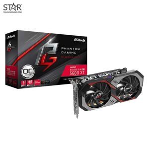 Card màn hình ASROCK 5600XT PHANTOM GAMING D2 6GB OC (6GB GDDR6, 192-bit, HDMI+DP, 1x8-pin)