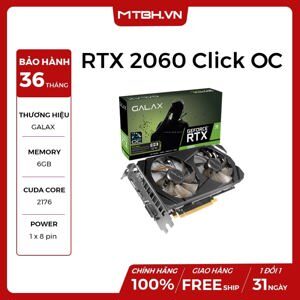 Card màn hình GALAX RTX 2060 (1 Click OC)-6GB 26NRL7HPX7OC