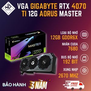 Card màn hình Gigabyte RTX 4070 Ti Aorus Master 12GB