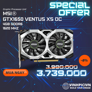 Card màn hình VGA MSI GeForce GTX 1650 D6 4GB VENTUS XS OC