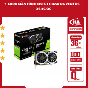 Card màn hình VGA MSI GeForce GTX 1650 D6 4GB VENTUS XS OC