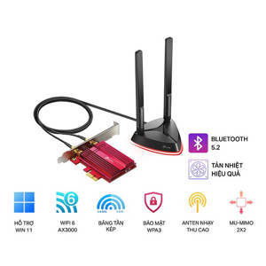 Card mạng không dây TP-Link Archer TX3000E (PCI-Express Wi-Fi 6 và Bluetooth 5.0)