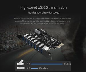 Card mở rộng 7 cổng USB 3.0 Orico PVU3-7U-V1