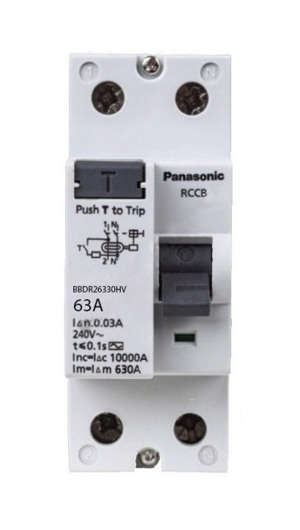 Cầu dao chống rò RCCB 2P 63A 30mA Panasonic BBDR26330HV