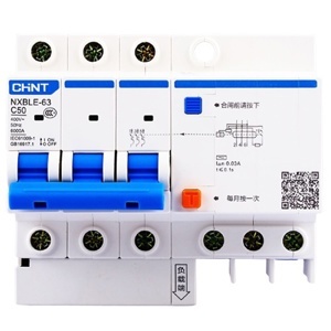 Cầu dao chồng rò/quá tải Chint NXBLE-63 3P+N C50 30mA