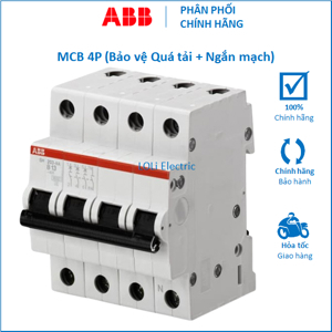 Cầu dao MCB ABB SH204-C10 - 6KA 10A 4P