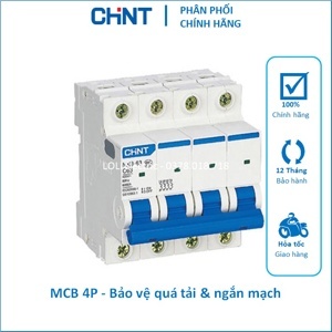 Cầu dao MCB Chint NXB-63 - 40A 6KA 4P