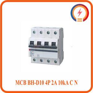 Cầu dao MCB Mitsubishi BH-D10 4P 2A TYPE C N