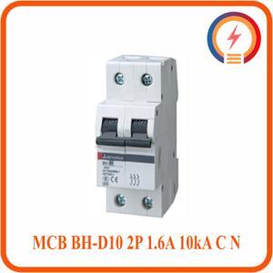 Cầu dao MCB Mitsubishi BH-D10 2P 1.6A TYPE C N