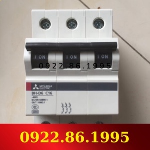 Cầu dao MCB Mitsubishi BH-D6 3P 1.6A TYPE C N