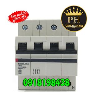 Cầu dao MCB Mitsubishi BH-D6 4P 0.5A TYPE C N