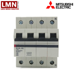 Cầu dao MCB Mitsubishi BH-D6 4P 2A TYPE C N