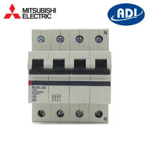 Cầu dao MCB Mitsubishi BH-D6 4P 2A TYPE C N