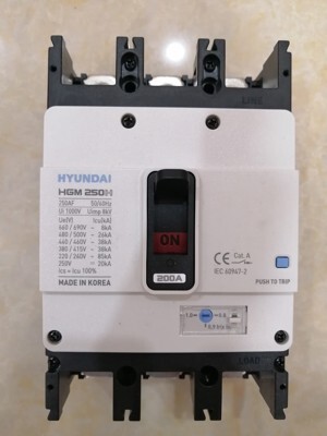 Cầu dao MCCB Huyndai HGM250H-F - 3P 200A 38kA