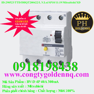 Cầu dao MCCB Mitsubishi BV-D - 40A 300mA 4P