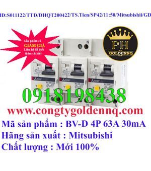 Cầu dao Mitsubishi BV-D - 63A 30mA 4P