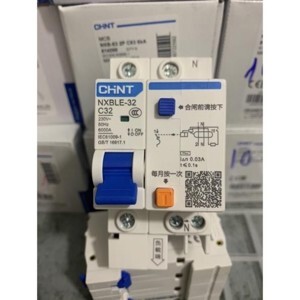 Cầu dao RCBO Chint NXBLE - 1P+N 63A 30mA