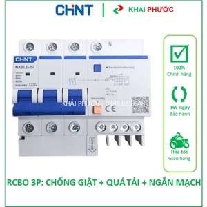 Cầu dao RCBO Chint NXBLE-63 4P 50A