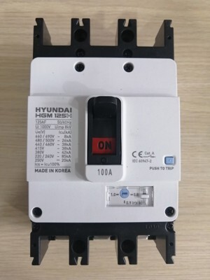 Cầu dao tự động (aptomat) MCCB Hyundai HGM125H-F 3P 100A