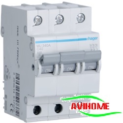 Cầu dao tự động loại nhỏ 3P 40A 6KA Hager MU340A