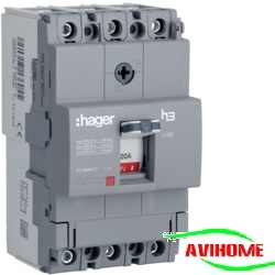 Cầu dao tự động MCCB 3P 20A Hager HDA020Z