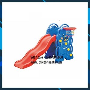 Cầu Trượt Cho Bé Hình Voi Con Có Ném Bóng Rổ KT011 (HQ028)