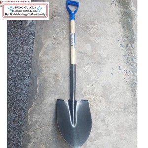 Cây xẻng nhọn cán gỗ tay cầm C-MART A0704P 1020mm