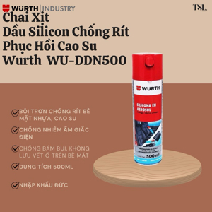 Chai xịt bảo dưỡng cao su có silicone và nhựa chuyên dụng Wurth WU-DDN500