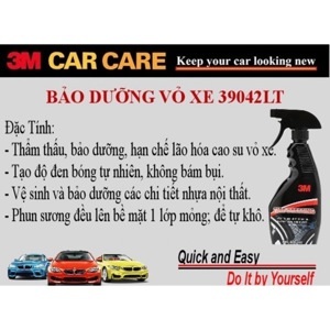 Chai xịt chăm sóc lốp phục hồi cao su 3M Tire Restorer PN39042 473ml