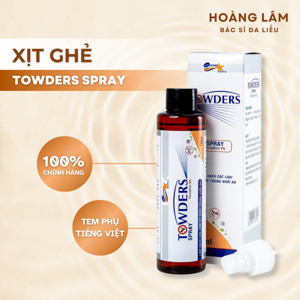 Chai xịt ghẻ towders spray 150ml permethrin 5%