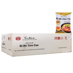 Cháo bí đỏ tôm cua Bích Chi - Thùng 50 gói 50g