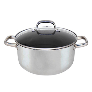 Chảo Blackcube inox 3 lớp đáy từ chống dính Kims Cook - 24cm, nắp kính